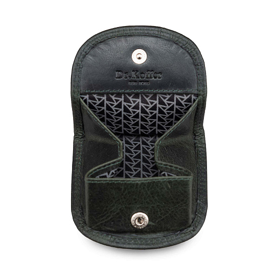 Монетница Dr.Koffer из натуральной кожи зеленая