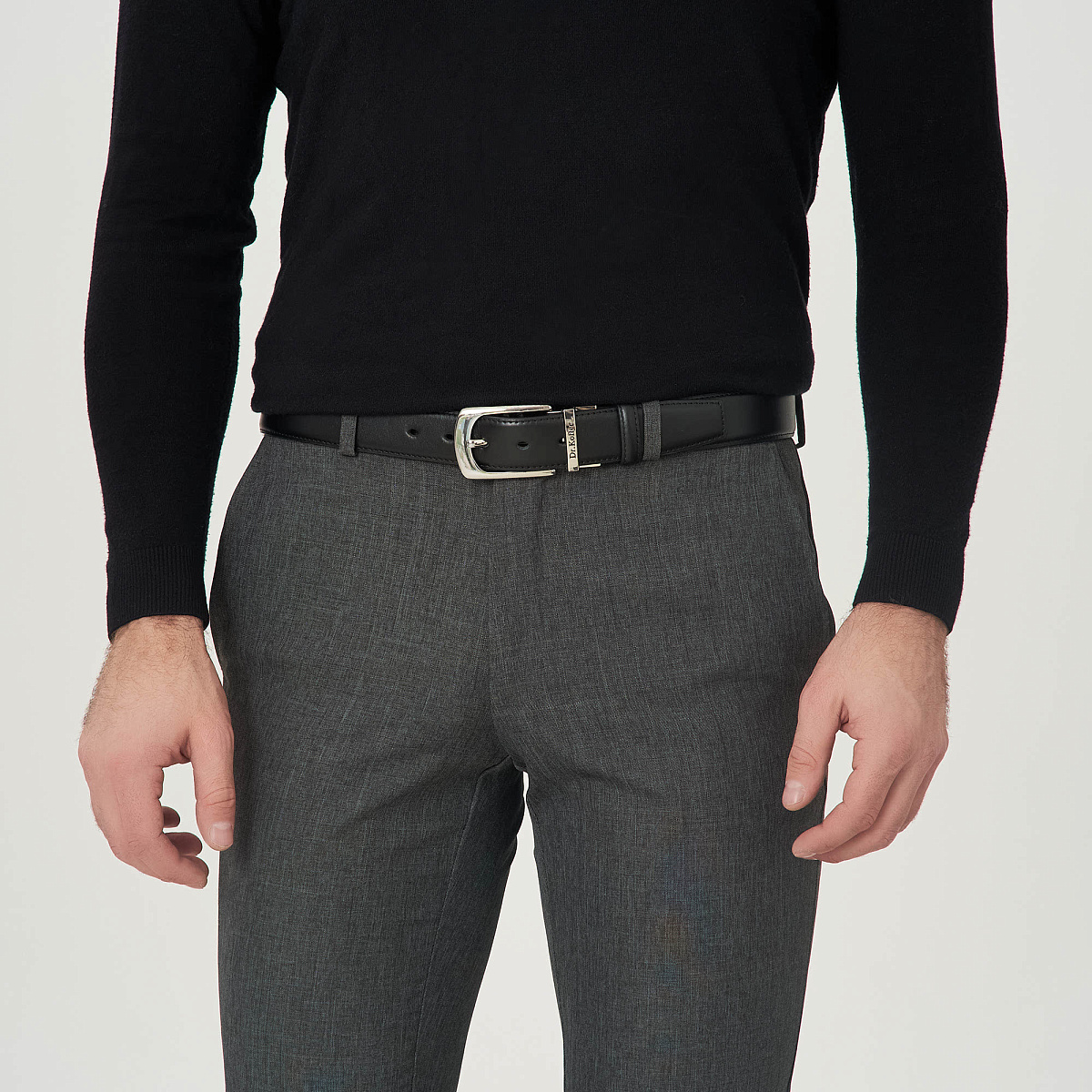 Ремень Dr. Koffer из натуральной кожи черный