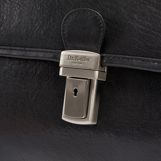 Портфель Dr.Koffer из натуральной кожи черный