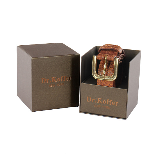 Ремень Dr. Koffer из натуральной кожи коричневый