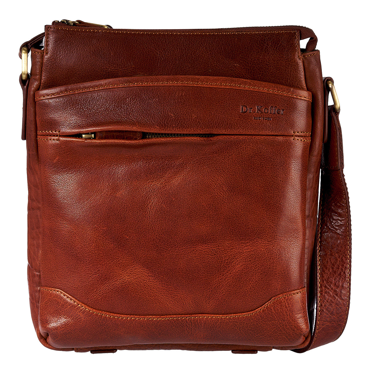 Сумка через плечо Dr.Koffer из натуральной кожи коричневая