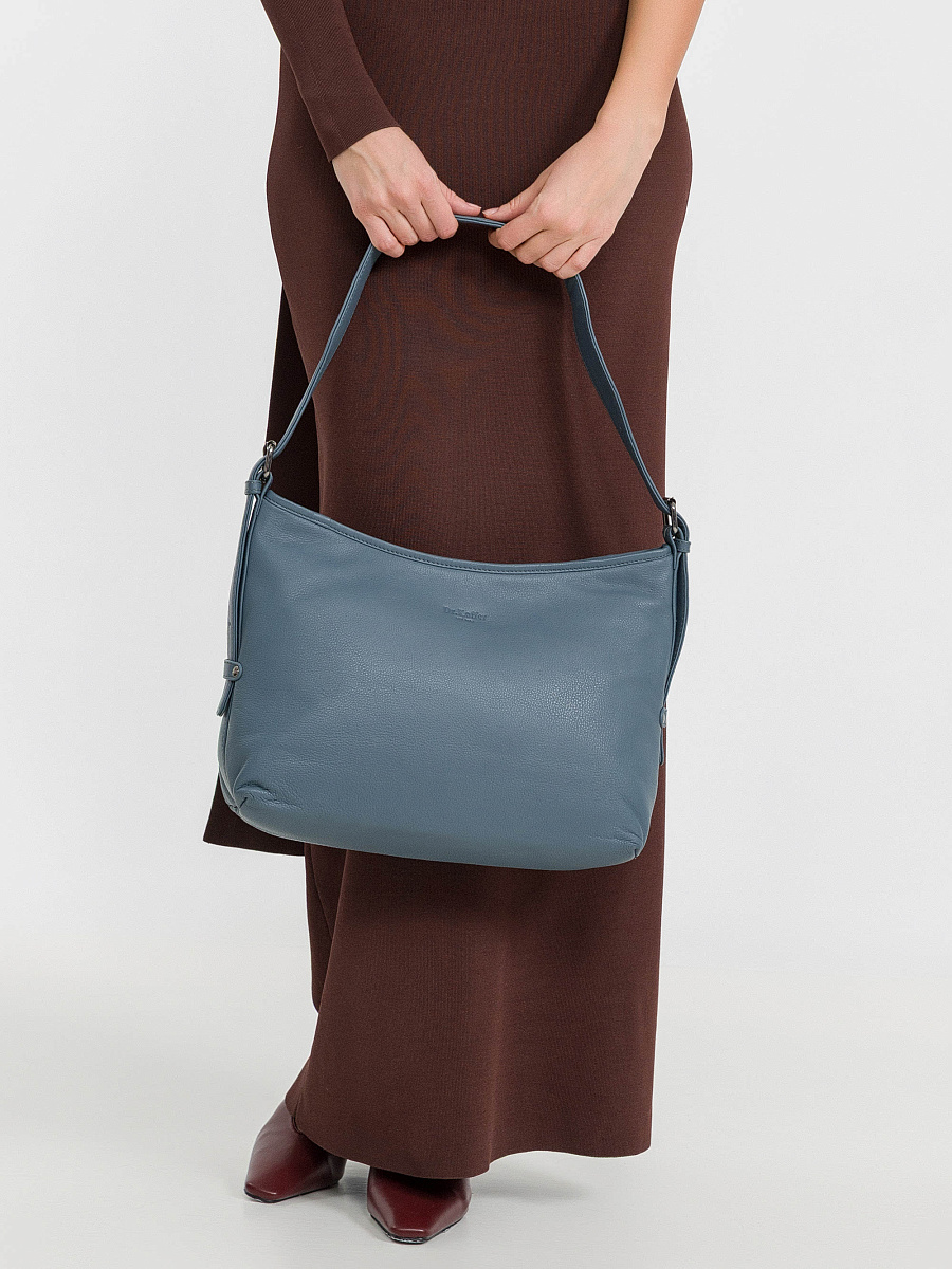 Женская сумка Dr.Koffer из натуральной кожи голубая