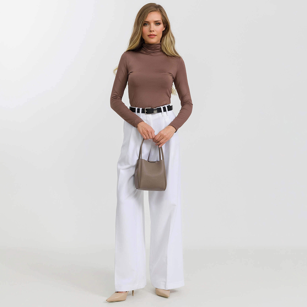 Женская сумка Dr. Koffer из натуральной кожи бежевая