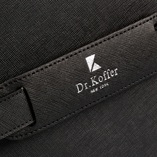 Деловая сумка Dr.Koffer из натуральной кожи черная