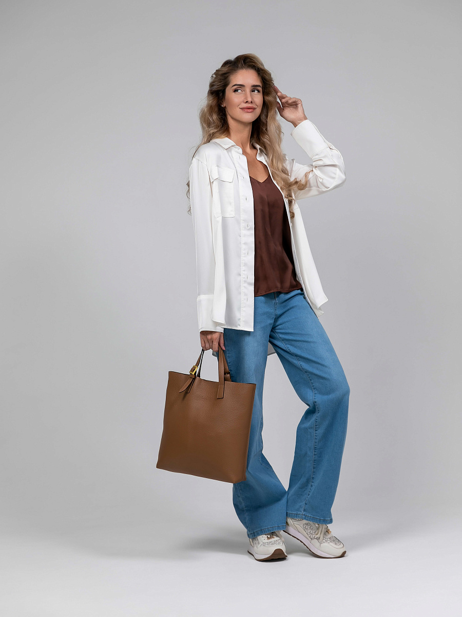 Женская сумка Dr.Koffer из натуральной кожи коричневая