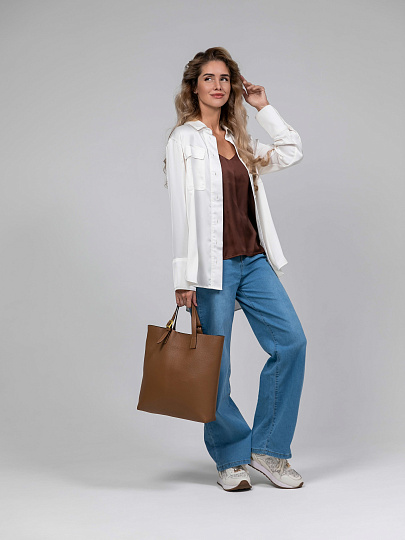 Женская сумка Dr.Koffer из натуральной кожи коричневая