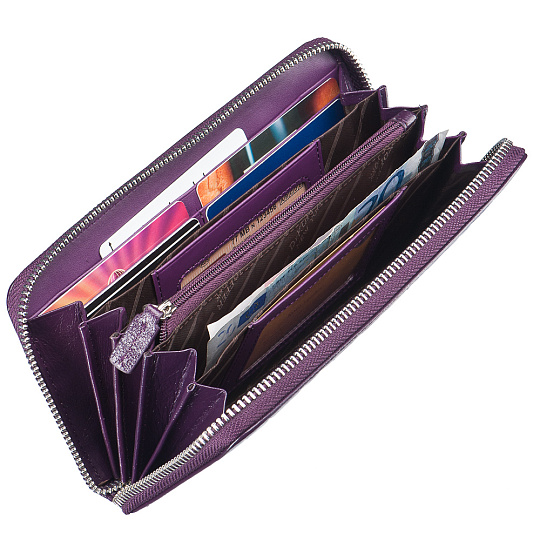 Портмоне Dr.Koffer из натуральной кожи фиолетовое