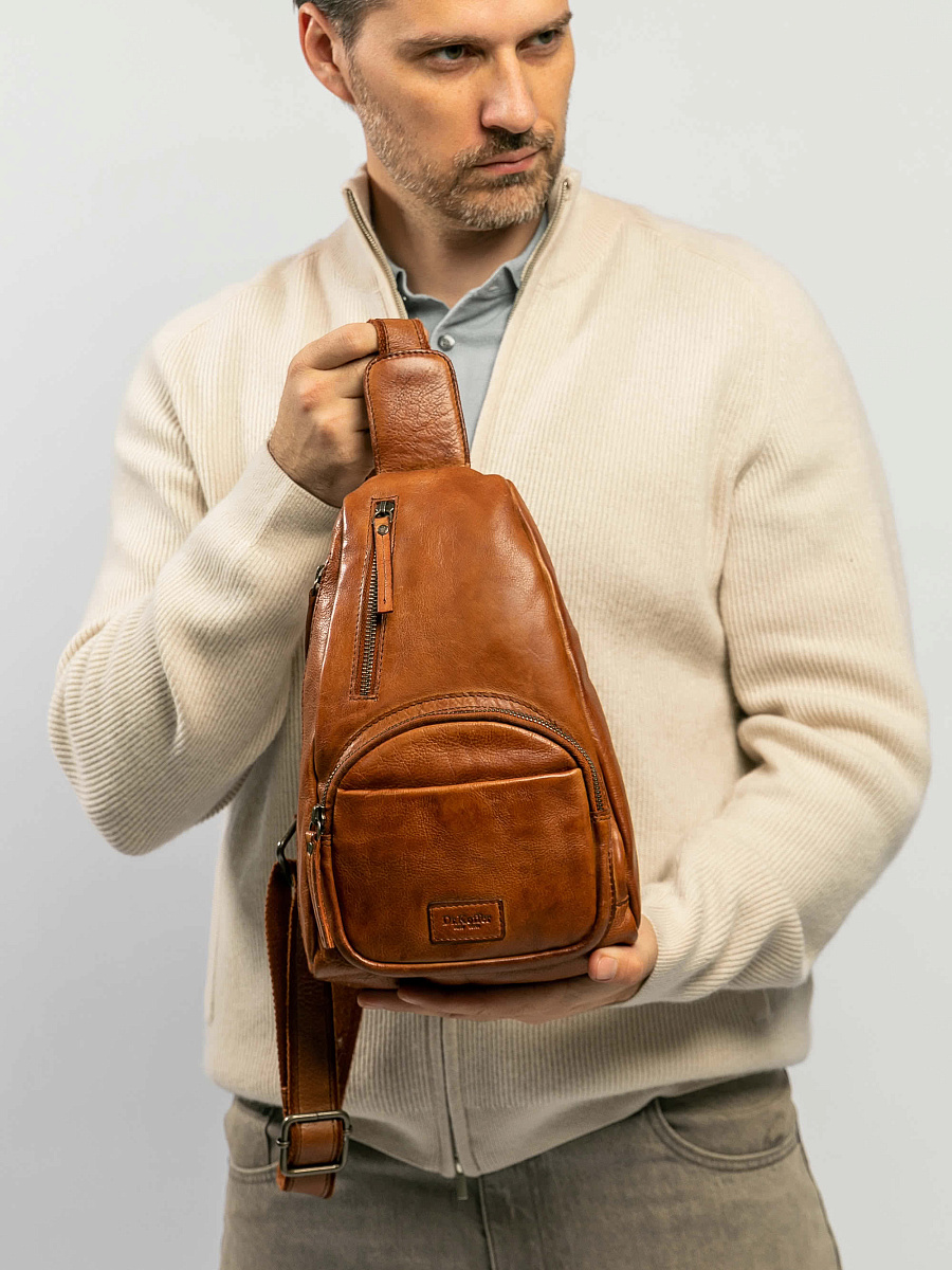 Рюкзак Dr.Koffer из натуральной кожи светло-коричневый