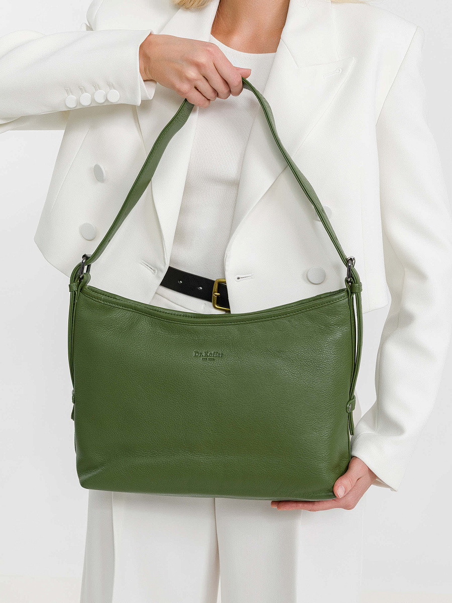 Женская сумка Dr.Koffer из натуральной кожи зеленая