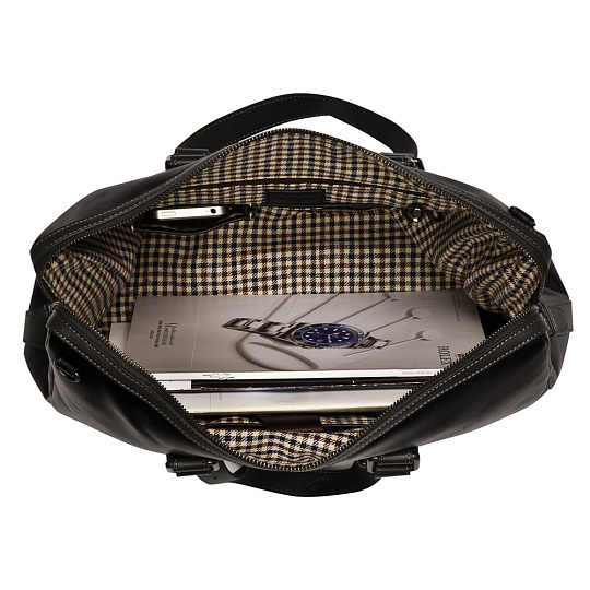 Деловая сумка Dr.Koffer из натуральной кожи черная