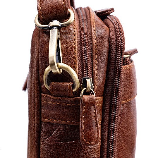 Сумка через плечо Dr.Koffer из натуральной кожи коричневая