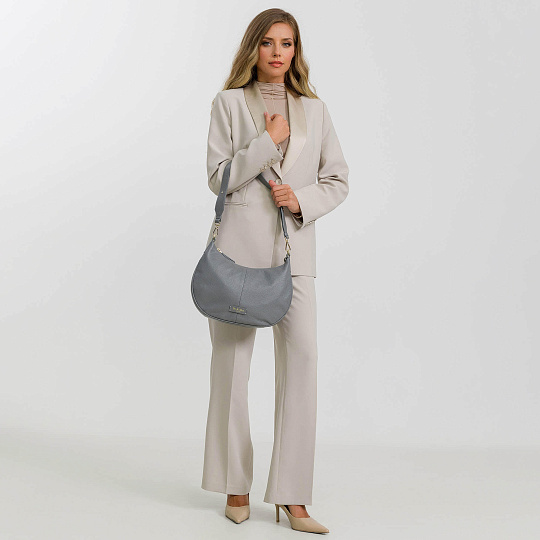 Женская сумка  Dr. Koffer из натуральной кожи серая