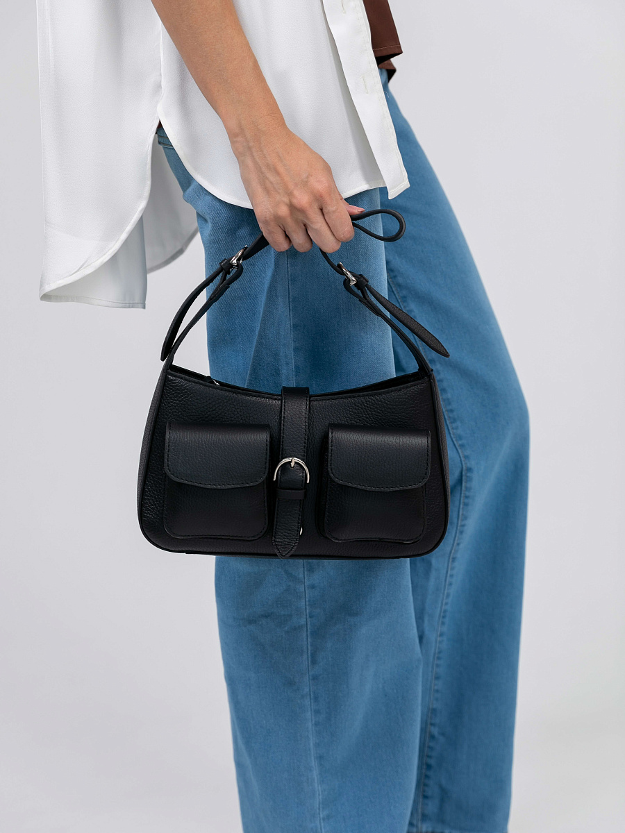 Женская сумка Dr.Koffer из натуральной кожи черная