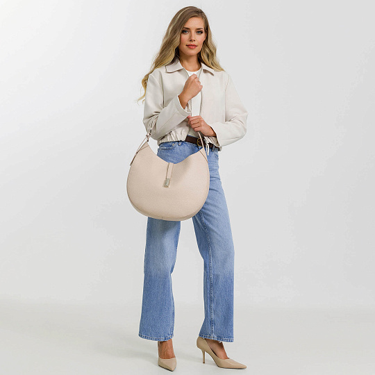 Женская сумка Dr. Koffer из натуральной кожи бежевая