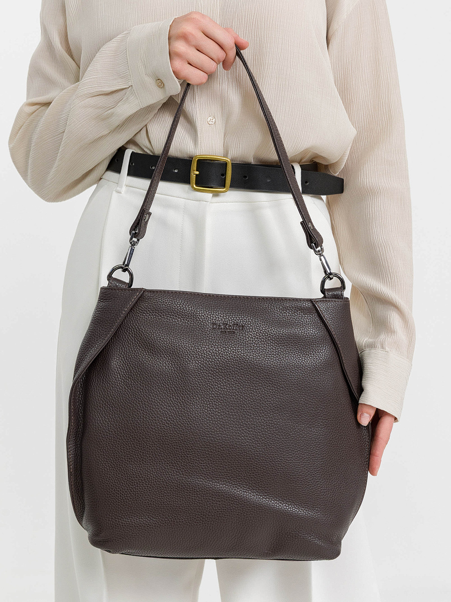 Женская сумка Dr.Koffer из натуральной кожи коричневая