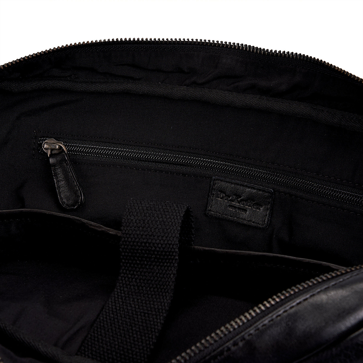 Деловая сумка Dr.Koffer из натуральной кожи черная