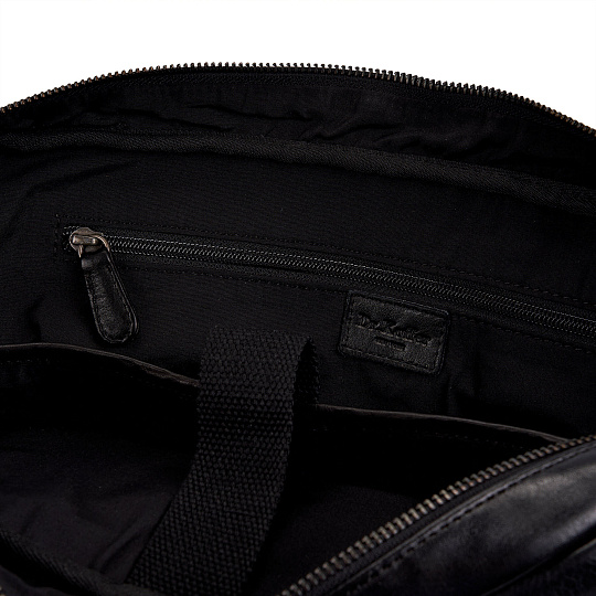 Деловая сумка Dr.Koffer из натуральной кожи черная