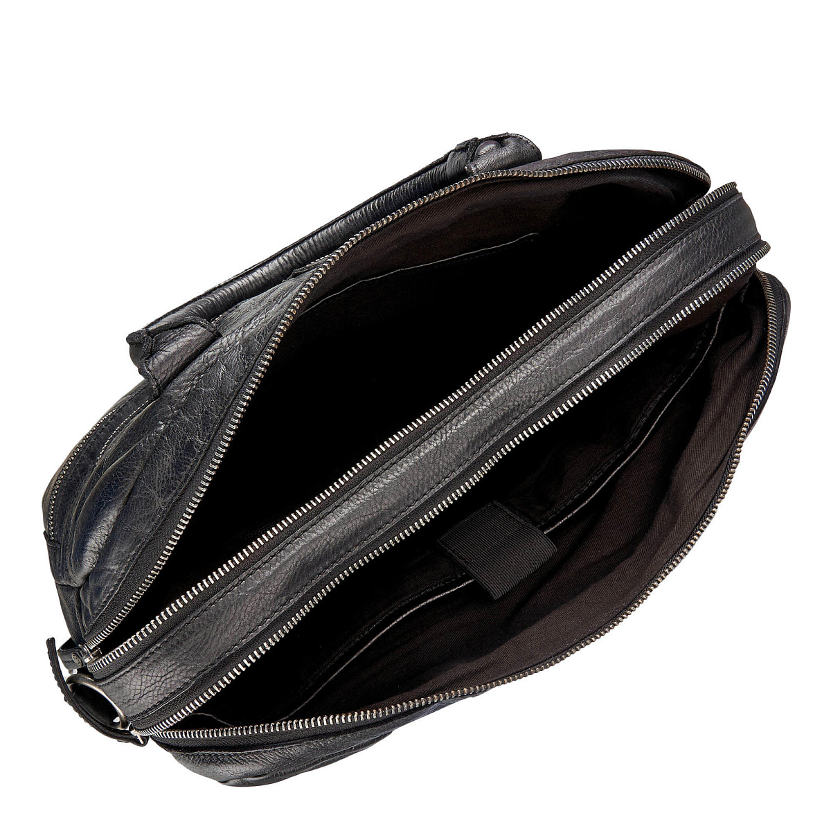 Деловая сумка Dr.Koffer из натуральной кожи черная