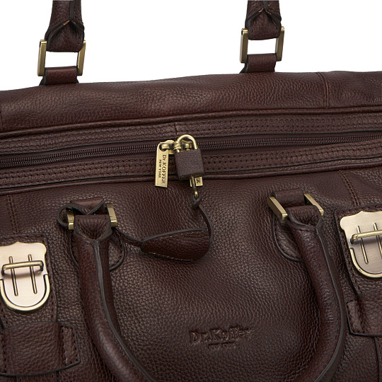 Сумка дорожная Dr.Koffer из натуральной кожи коричневая