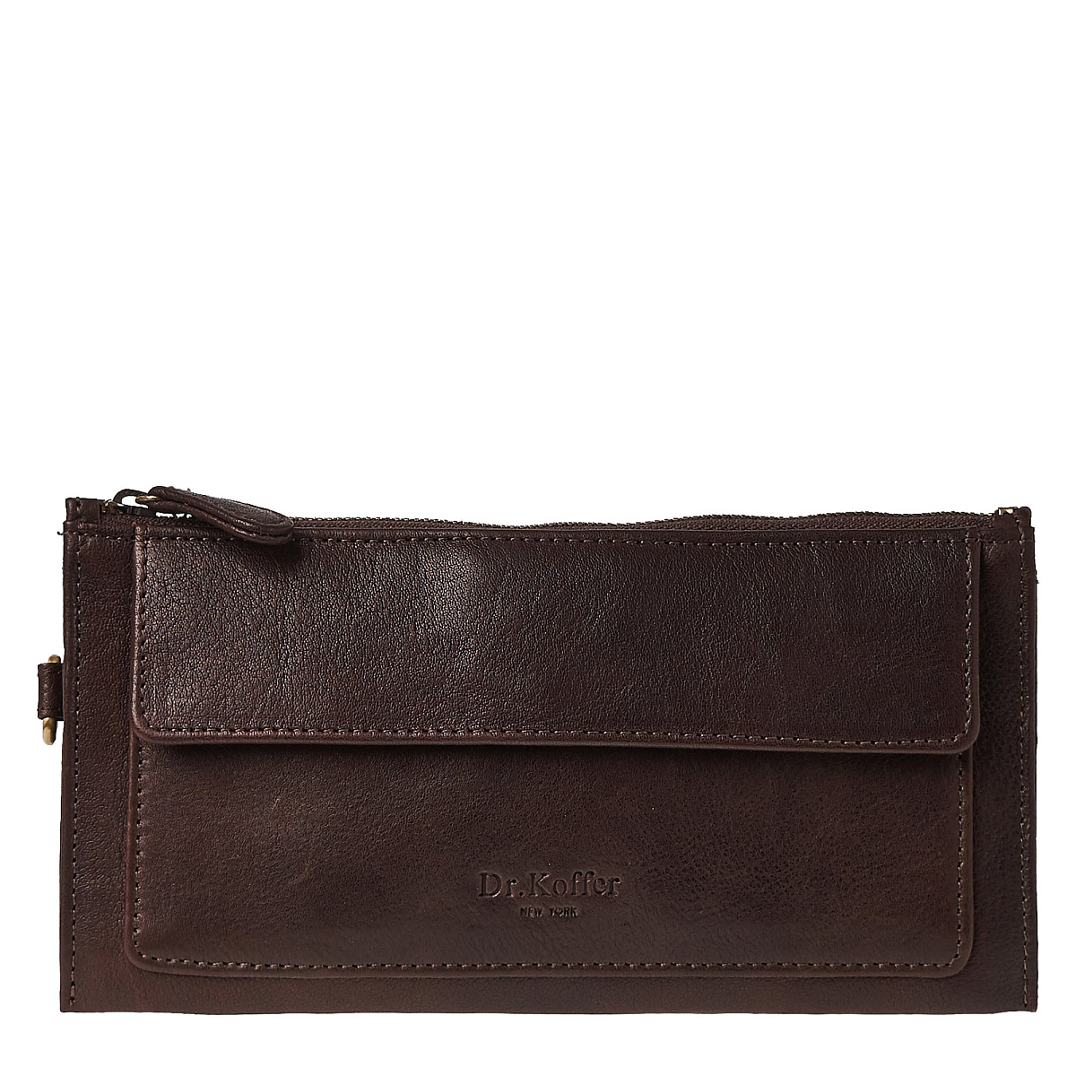 Сумка барсетка из натуральной кожи Dr. Koffer коричневая