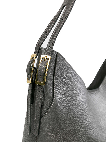 Женская сумка Dr.Koffer из натуральной кожи серая