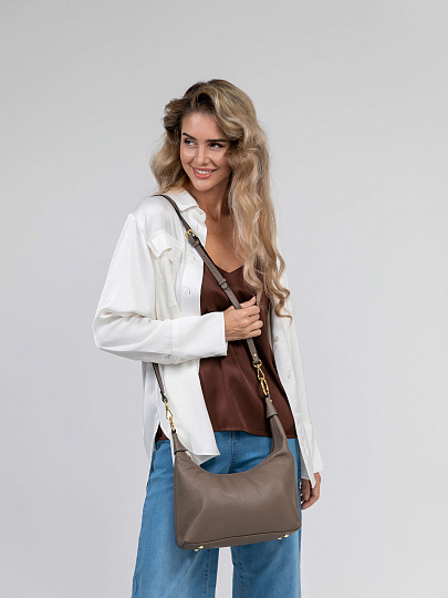 Женская сумка Dr.Koffer из натуральной кожи светло-бежевая