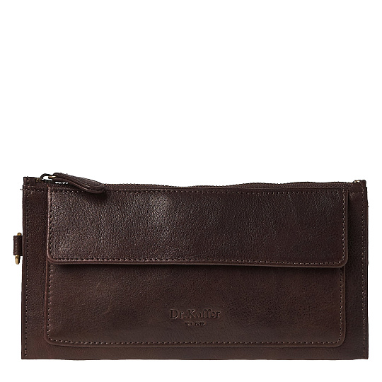 Сумка барсетка из натуральной кожи Dr. Koffer коричневая