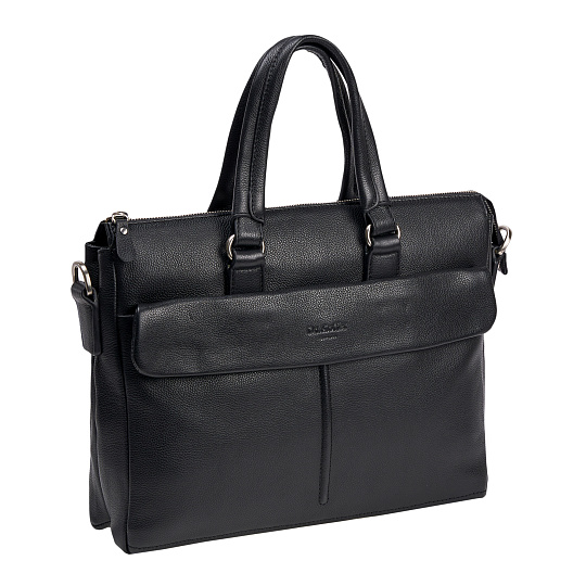 Деловая сумка Dr.Koffer из натуральной кожи черная