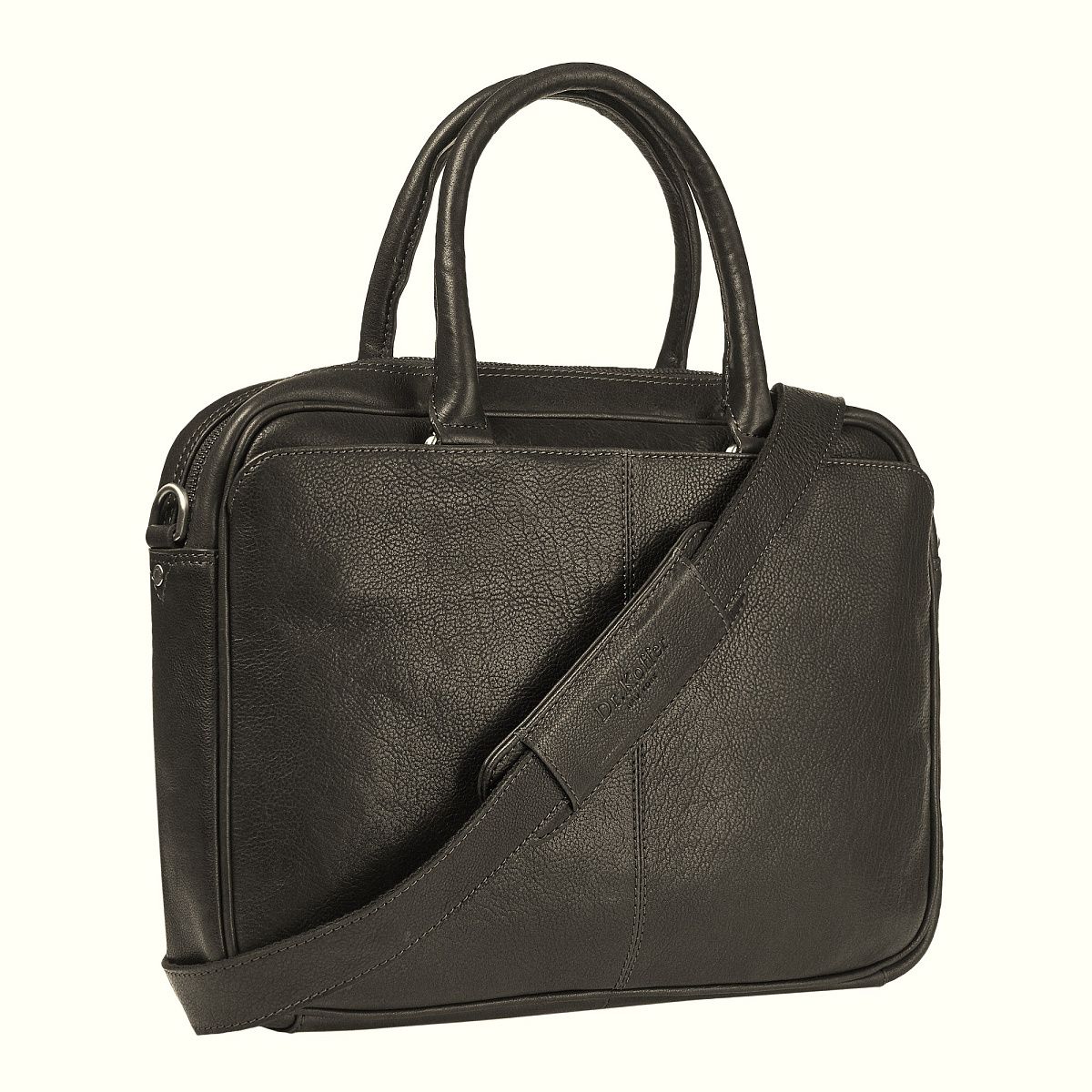 Деловая сумка Dr.Koffer из натуральной кожи черная