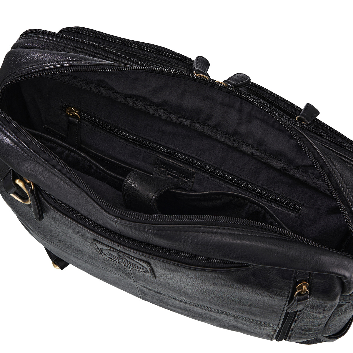 Деловая сумка Dr.Koffer из натуральной кожи черная