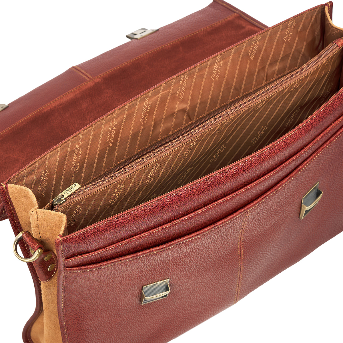 Портфель Dr.Koffer из натуральной кожи светло-коричневый