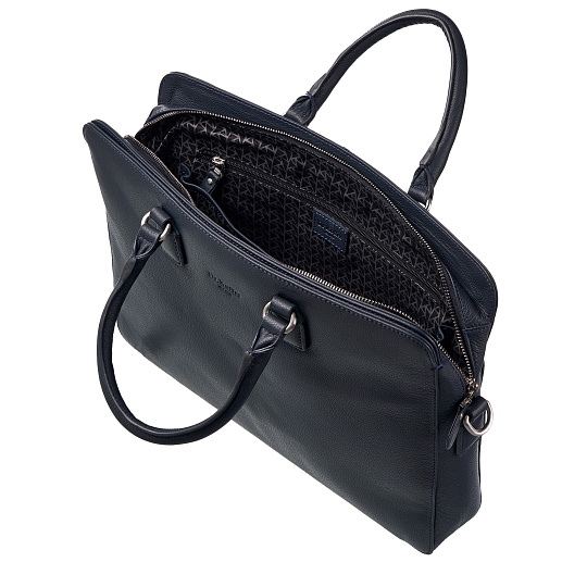 Деловая сумка Dr.Koffer из натуральной кожи синяя