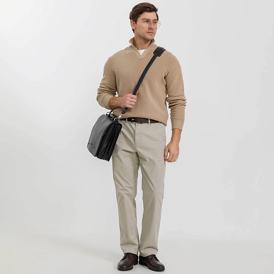 Портфель Dr.Koffer из натуральной кожи черный