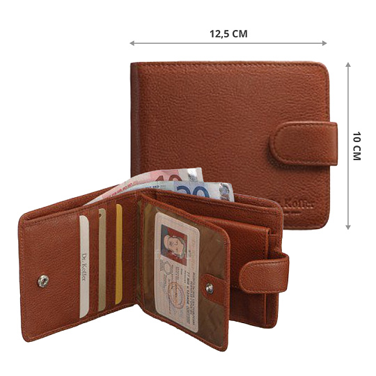 Портмоне Dr.Koffer из натуральной кожи светло-коричневое