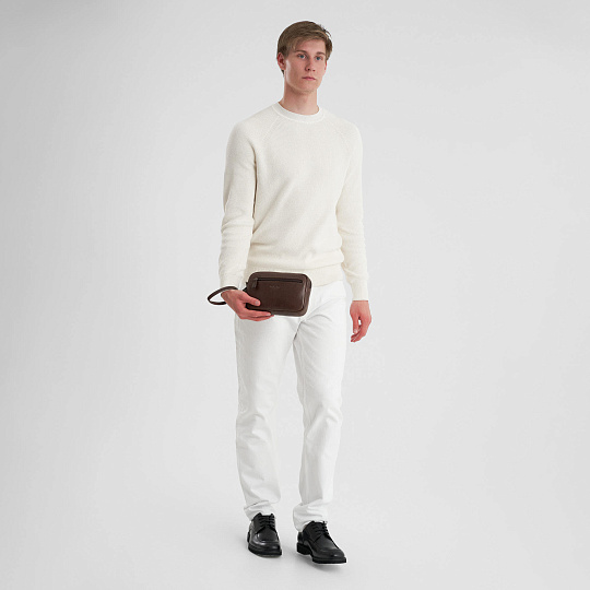 Сумка барсетка из натуральной кожи Dr. Koffer коричневая