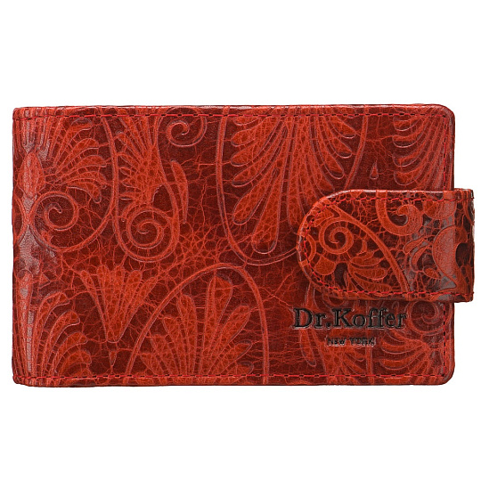 Визитница Dr.Koffer из натуральной кожи бордовая