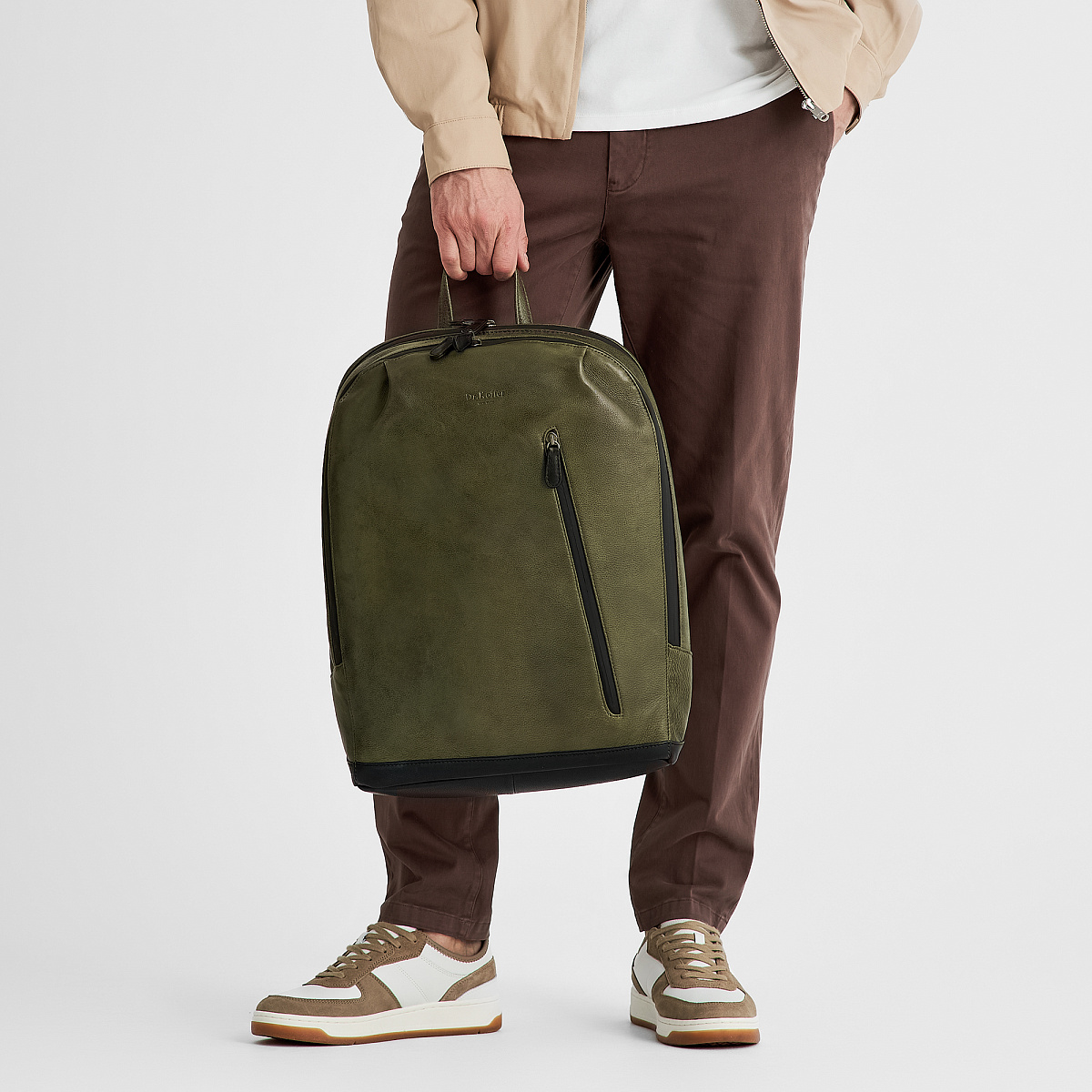 Рюкзак Dr.Koffer из натуральной кожи зеленый