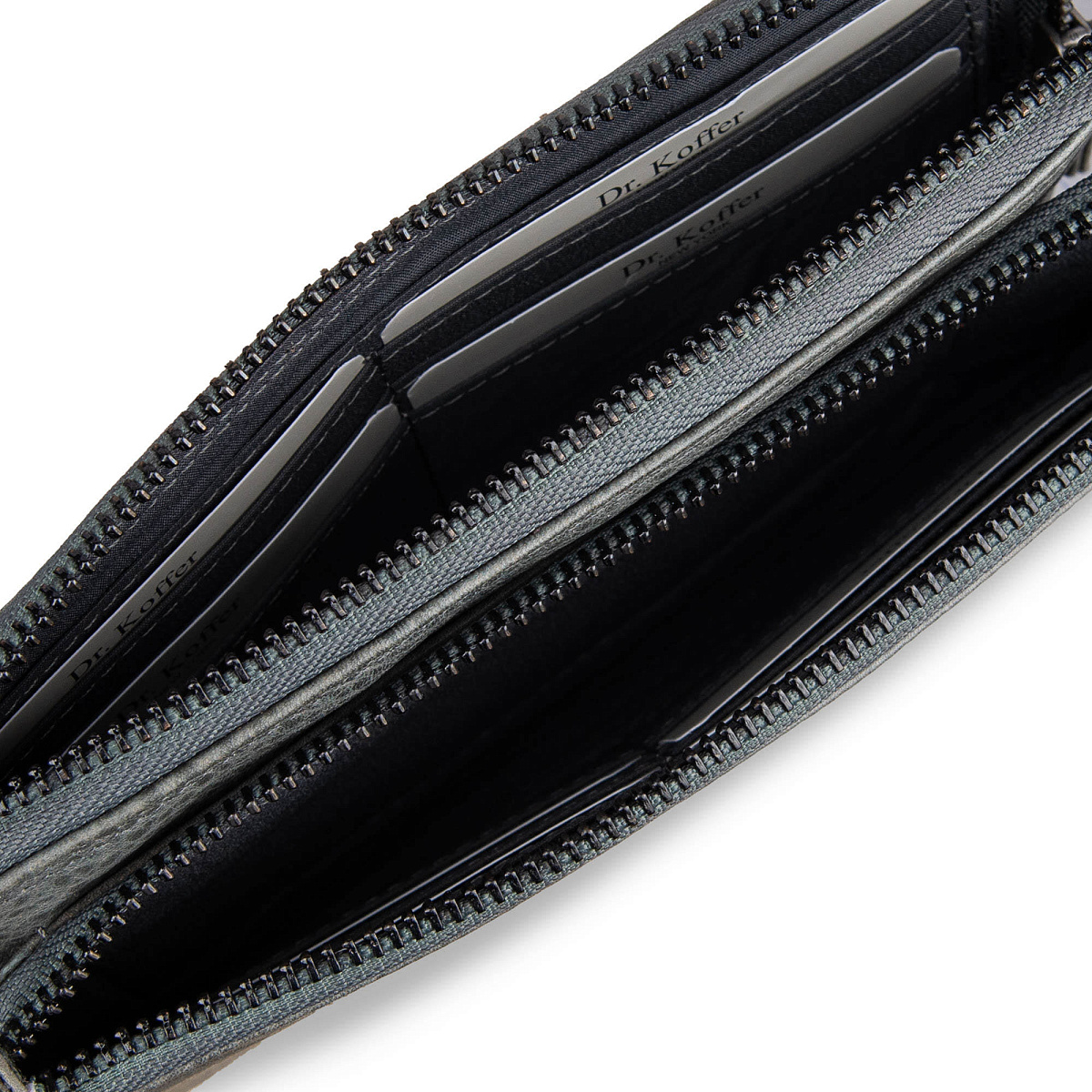 Портмоне Dr.Koffer из натуральной кожи серое