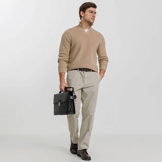 Портфель Dr.Koffer из натуральной кожи черный