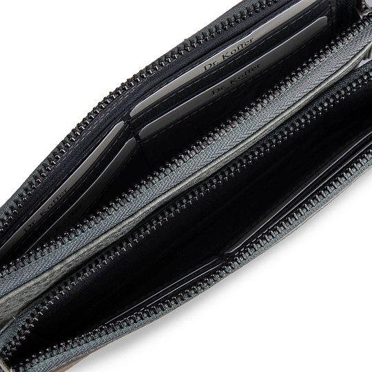 Портмоне Dr.Koffer из натуральной кожи серое