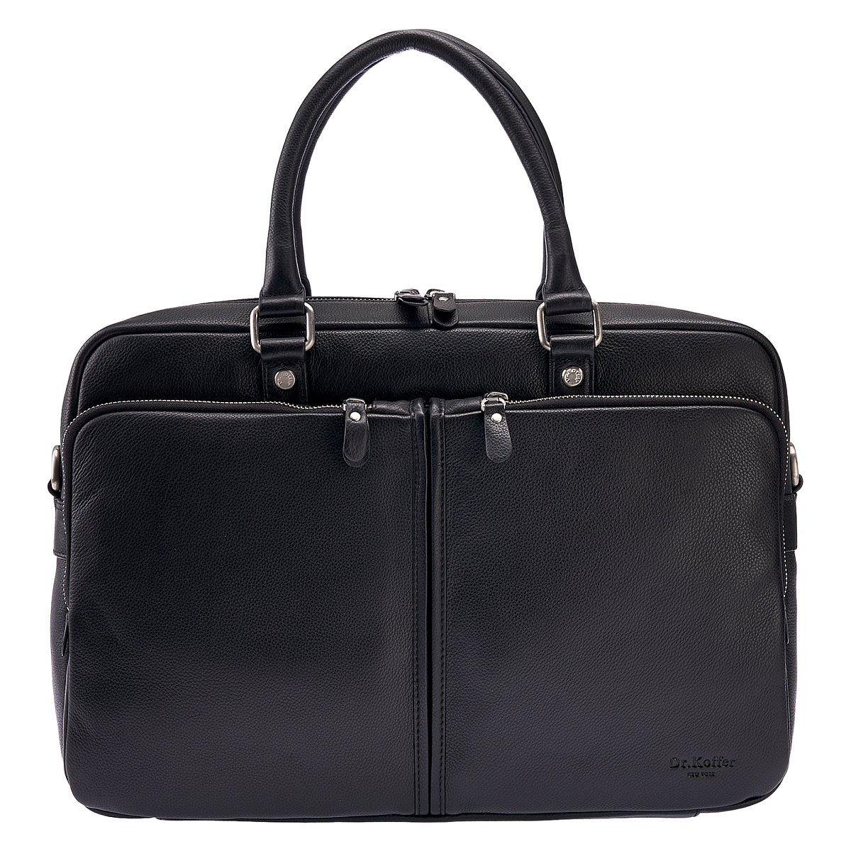 Деловая сумка Dr.Koffer из натуральной кожи черная