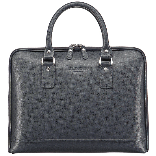 Деловая сумка Dr.Koffer из натуральной кожи серая