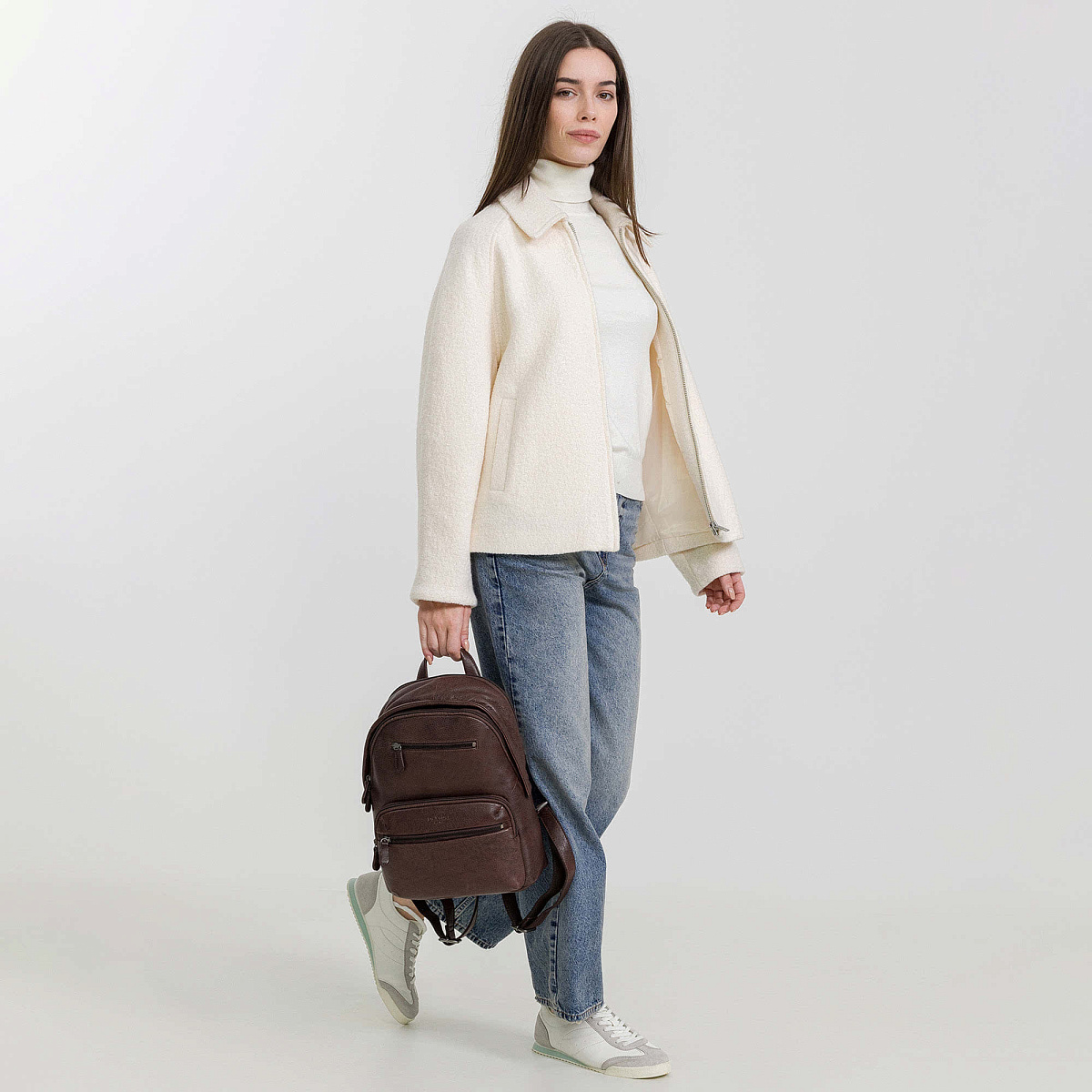 Рюкзак Dr.Koffer из натуральной кожи темно-коричневый