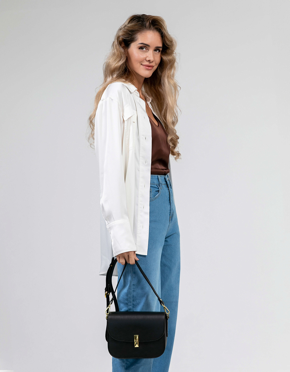 Женская сумка Dr.Koffer из натуральной кожи черная