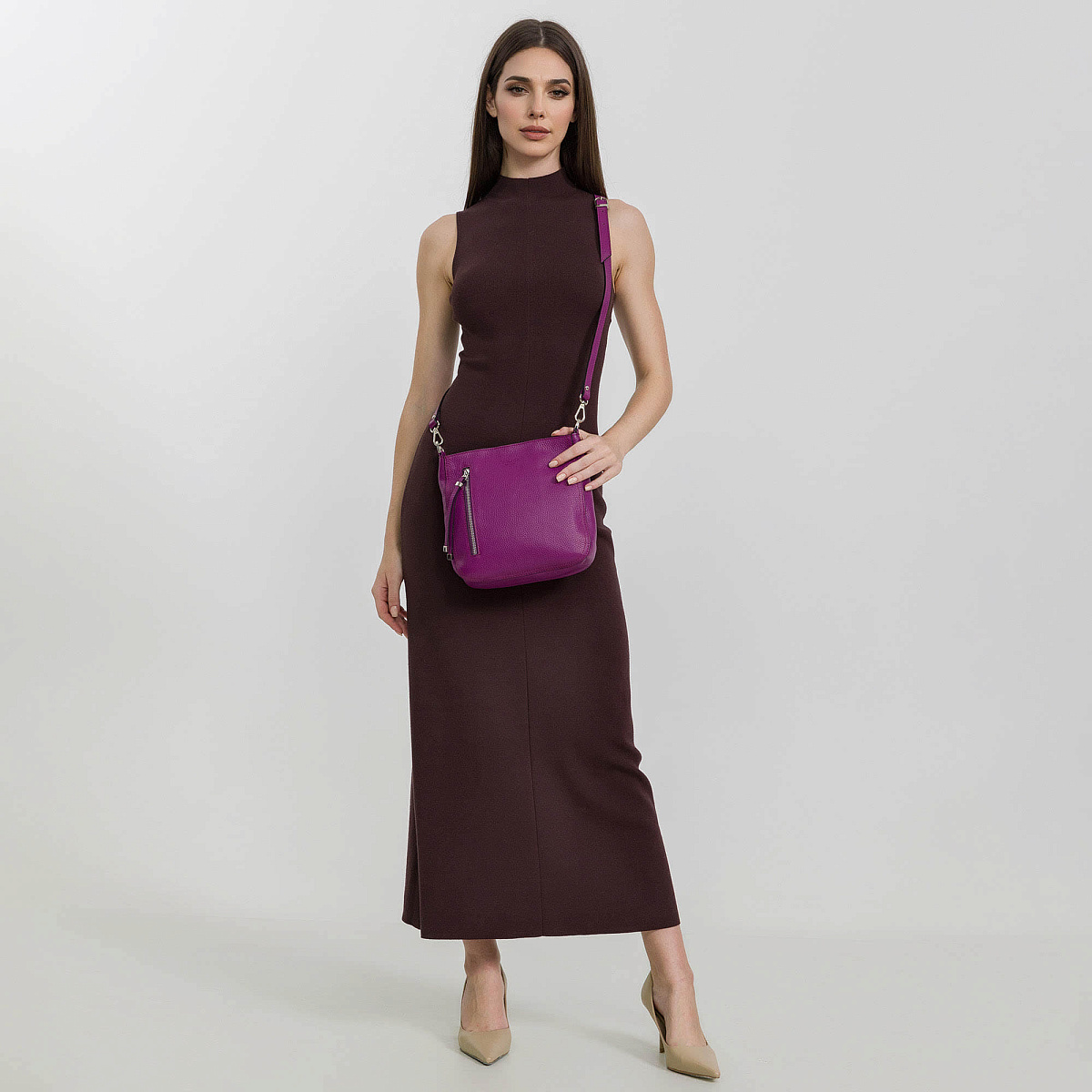 Женская сумка Dr. Koffer из натуральной кожи розовая