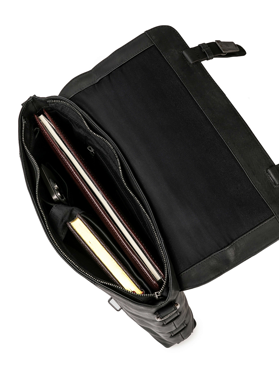 Портфель Dr.Koffer из натуральной кожи черный