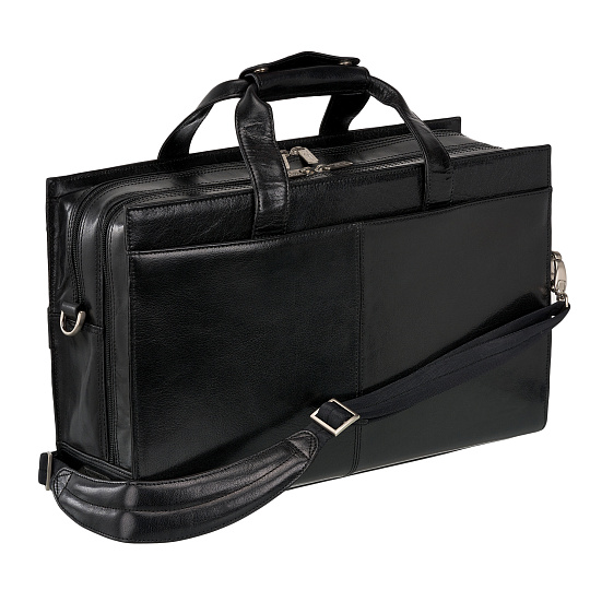 Деловая сумка Dr.Koffer из натуральной кожи черная