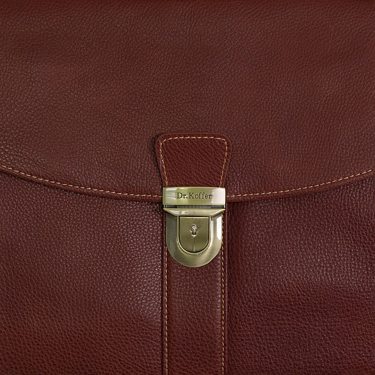 Портфель Dr.Koffer из натуральной кожи светло-коричневый