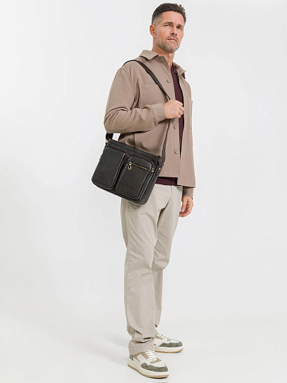 Деловая сумка Dr.Koffer из натуральной кожи темно-коричневая