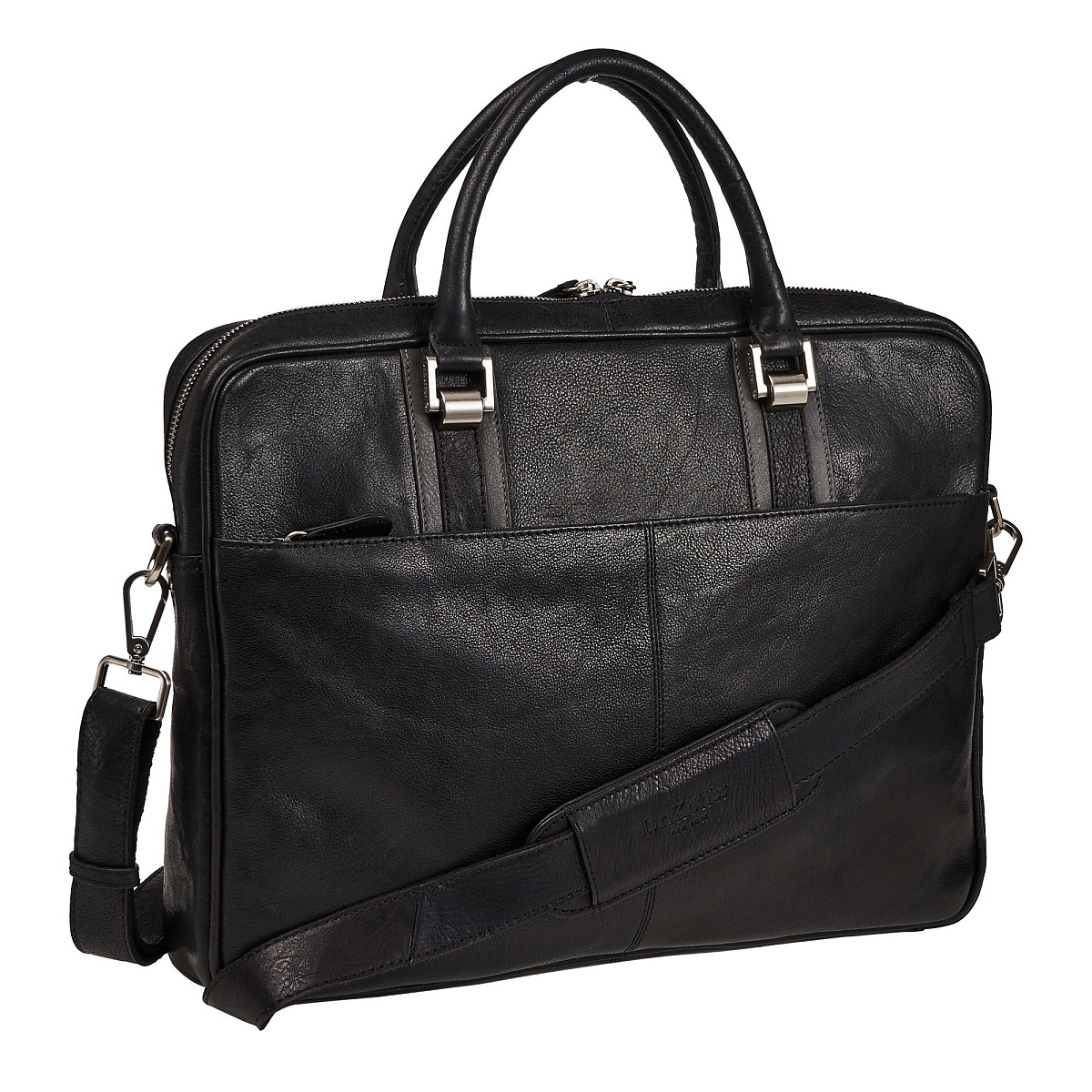 Деловая сумка Dr.Koffer из натуральной кожи черная